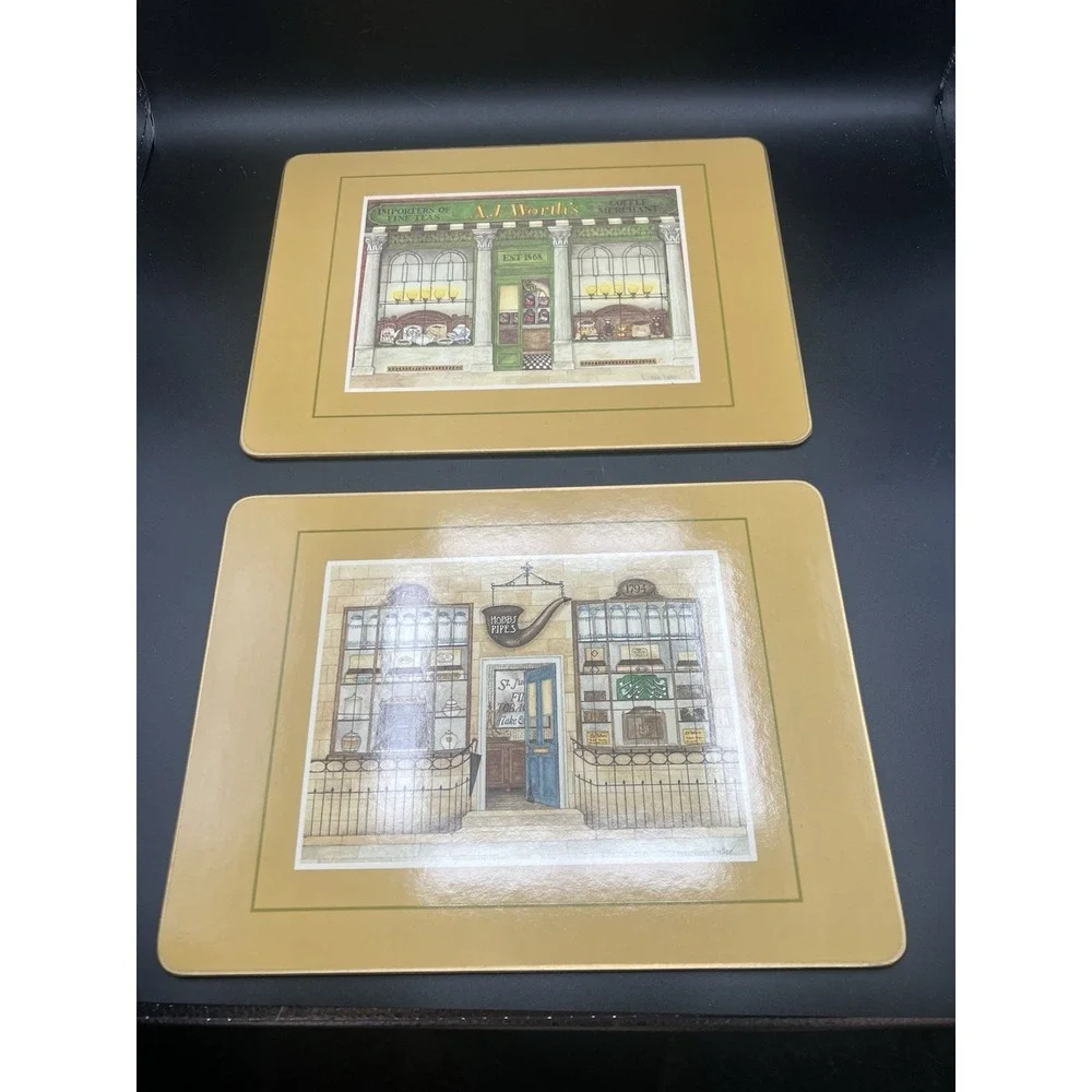 Clover Leaf Cork Backed Table Mats - Set 6 -Vtg - Yesteryear. With Original Box